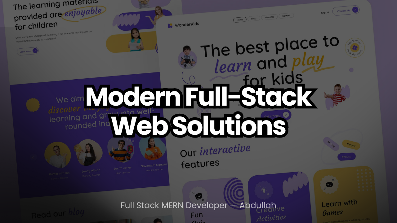 I will build a modern full stack web app using the MERN stack
